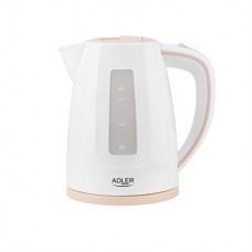 Adler | Kettle | AD 1264 | Standard | 2200 W | 1.7 L | Plastic | 360° rotational base | White Adler | Kettle | AD 1264 | Standard | 2200 W | 1.7 L | Plastic | 360° rotational base | White