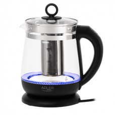 Adler | Kettle | AD 1299 | Electric | 2200 W | 1.5 L | Glass | 360° rotational base | Black Adler | Kettle | AD 1299 | Electric | 2200 W | 1.5 L | Glass | 360° rotational base | Black