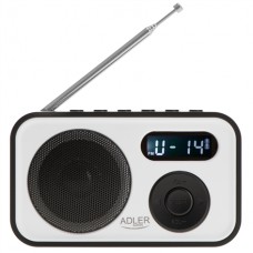 Adler | PLL AM/FM Digital Radio | AD 1906 | Alarm function | White/Black Adler | PLL AM/FM Digital Radio | AD 1906 | Alarm function | White/Black