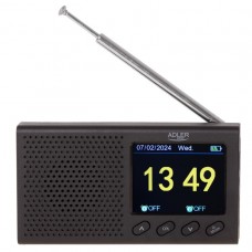 Kelioninė radija ADLER AD-1198 su laikrodžiu ir Bluetooth Kelioninė radija ADLER AD-1198 su laikrodžiu ir Bluetooth